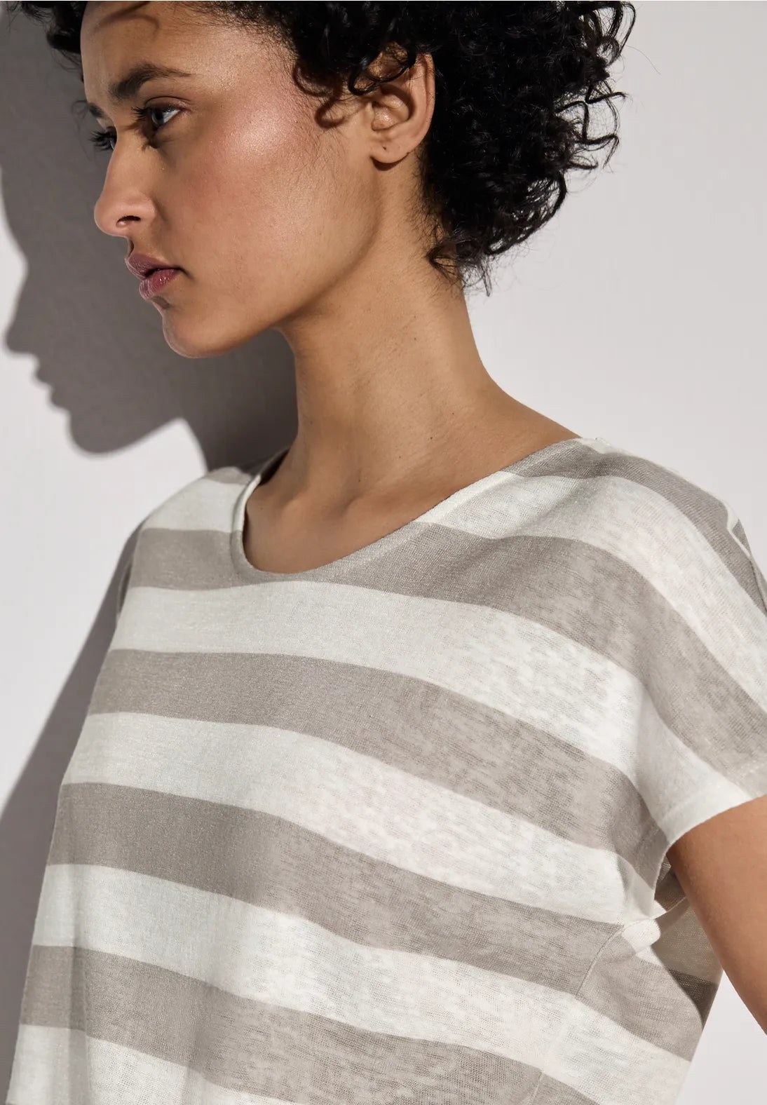 STREET ONE CAMISETA A RAYAS BEIGE