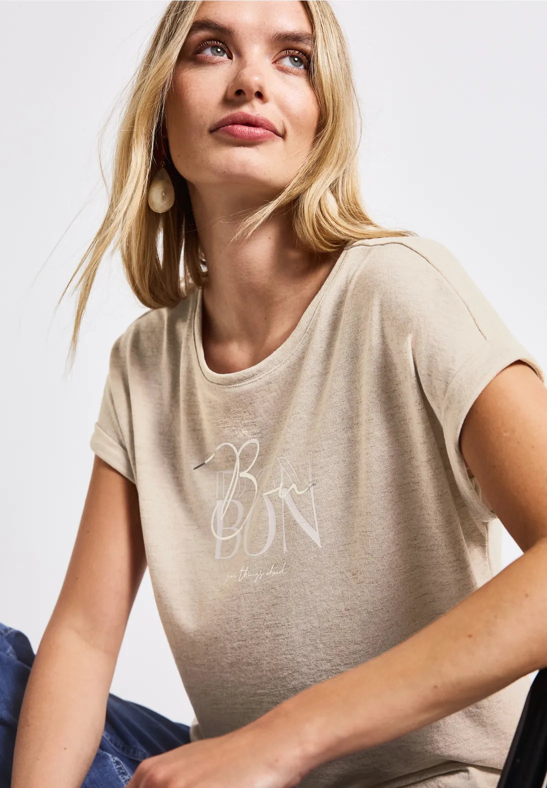 STREET ONE CAMISETA CUELLO REDONDO HOMBROS CAIDOS