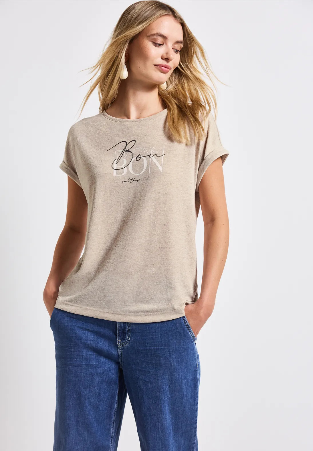 STREET ONE CAMISETA CUELLO REDONDO HOMBROS CAIDOS