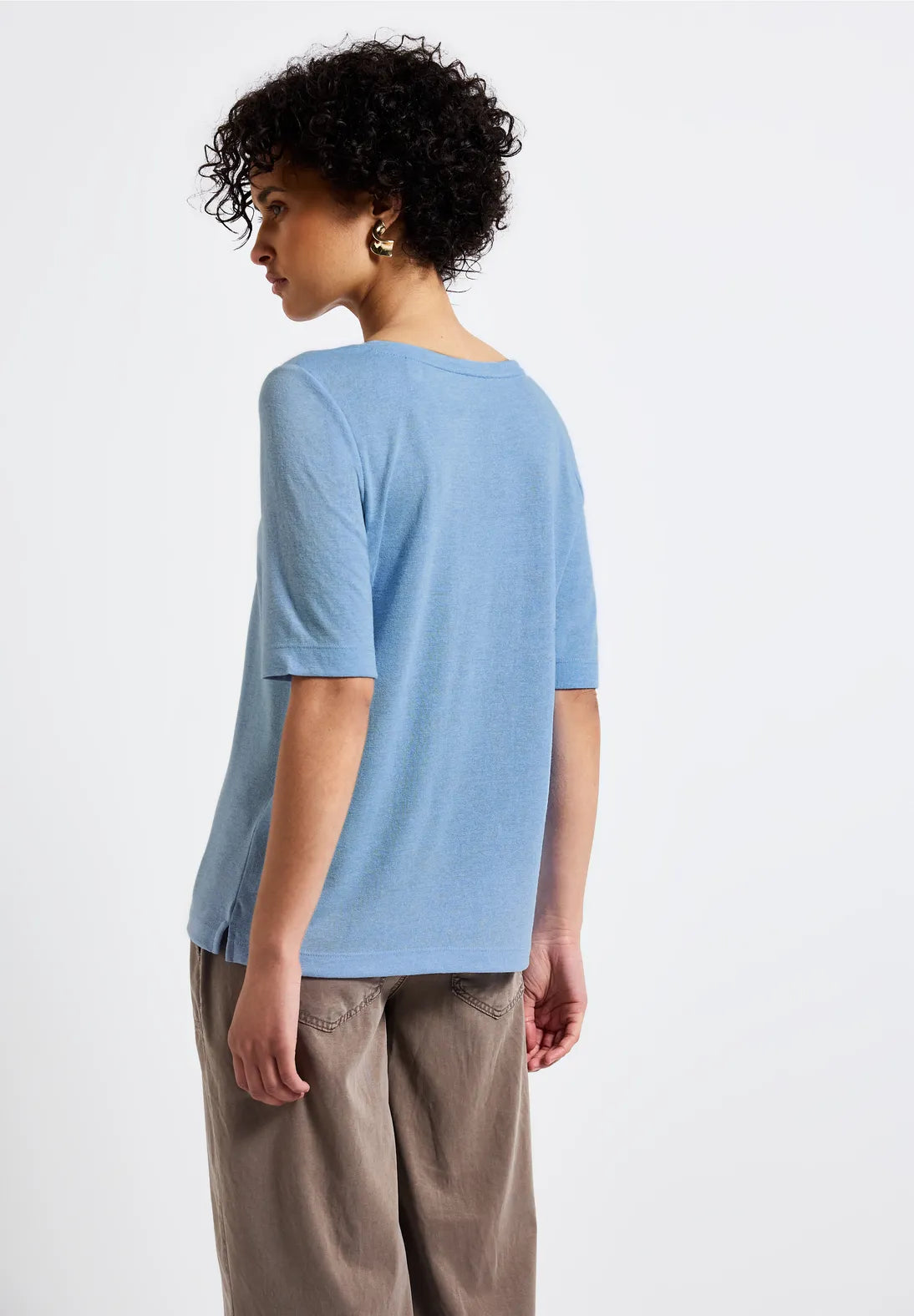 STREET ONE CAMISETA CON TEXTO BRILLANTE CUELLO REDONDO