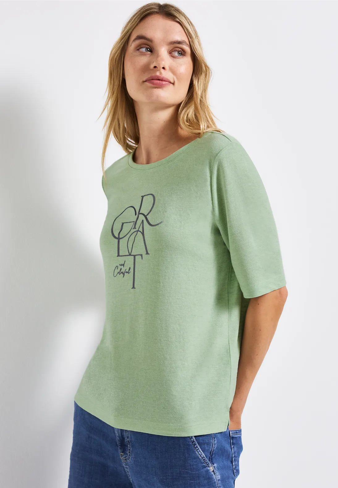 STREET ONE CAMISETA AZUL TOQUE BRILLANTE