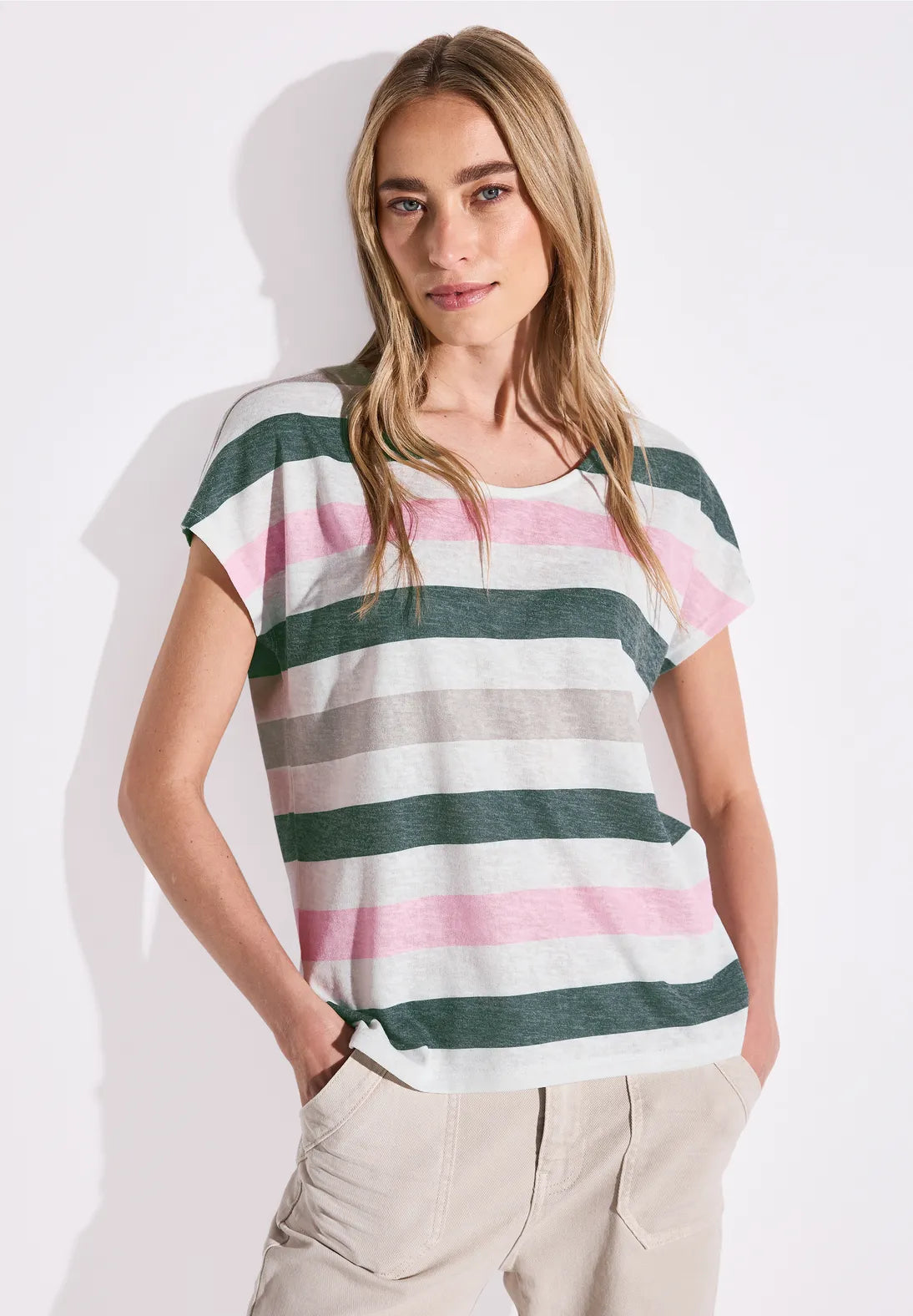 STREET ONE CAMISETA RAYAS DEPORTIVAS CUELLO EN V