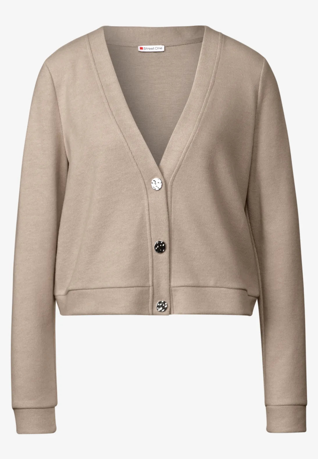 STREET ONE CHAQUETA DE ALGODON CUELLO EN V BEIGE