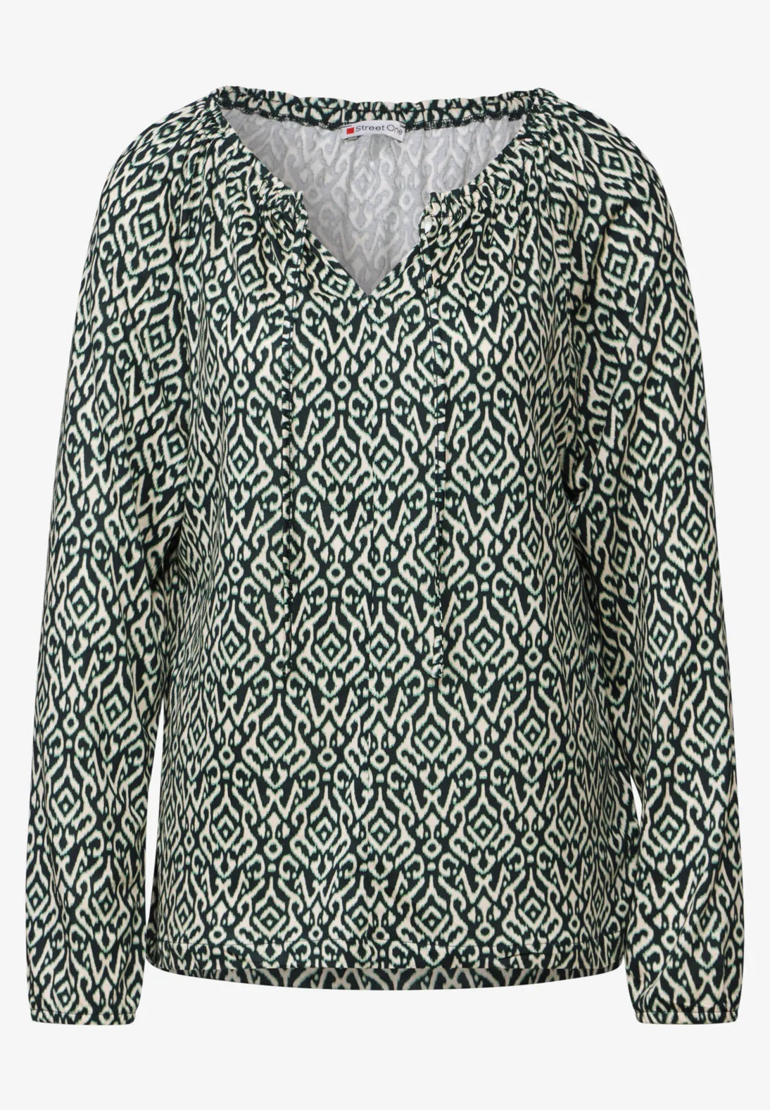 STREET ONE BLUSA ELASTICA ESTAMPADA VERDE