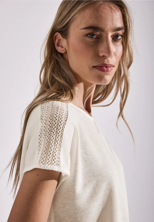 STREET ONE CAMISETA CON ENCAJE EN HOMBROS