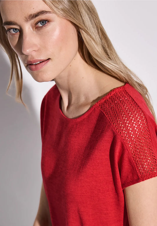 STREET ONE CAMISETA CON ENCAJE EN HOMBROS