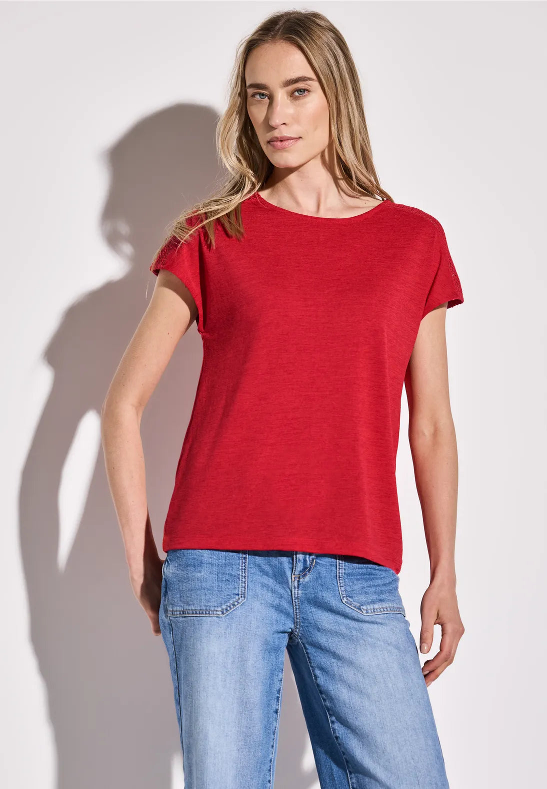 STREET ONE CAMISETA CON ENCAJE EN HOMBROS