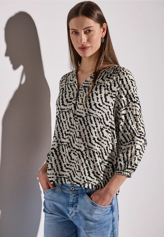 STREET ONE  BLUSA ESTAMPADA CUELLO BARCO