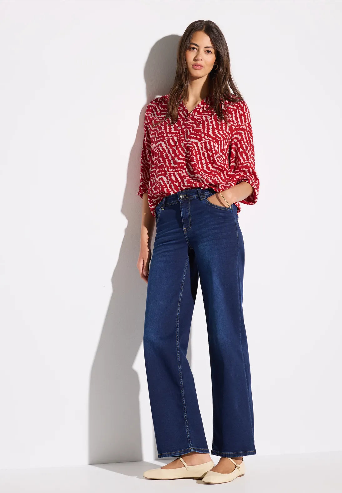 STREET ONE  BLUSA ESTAMPADA CUELLO BARCO
