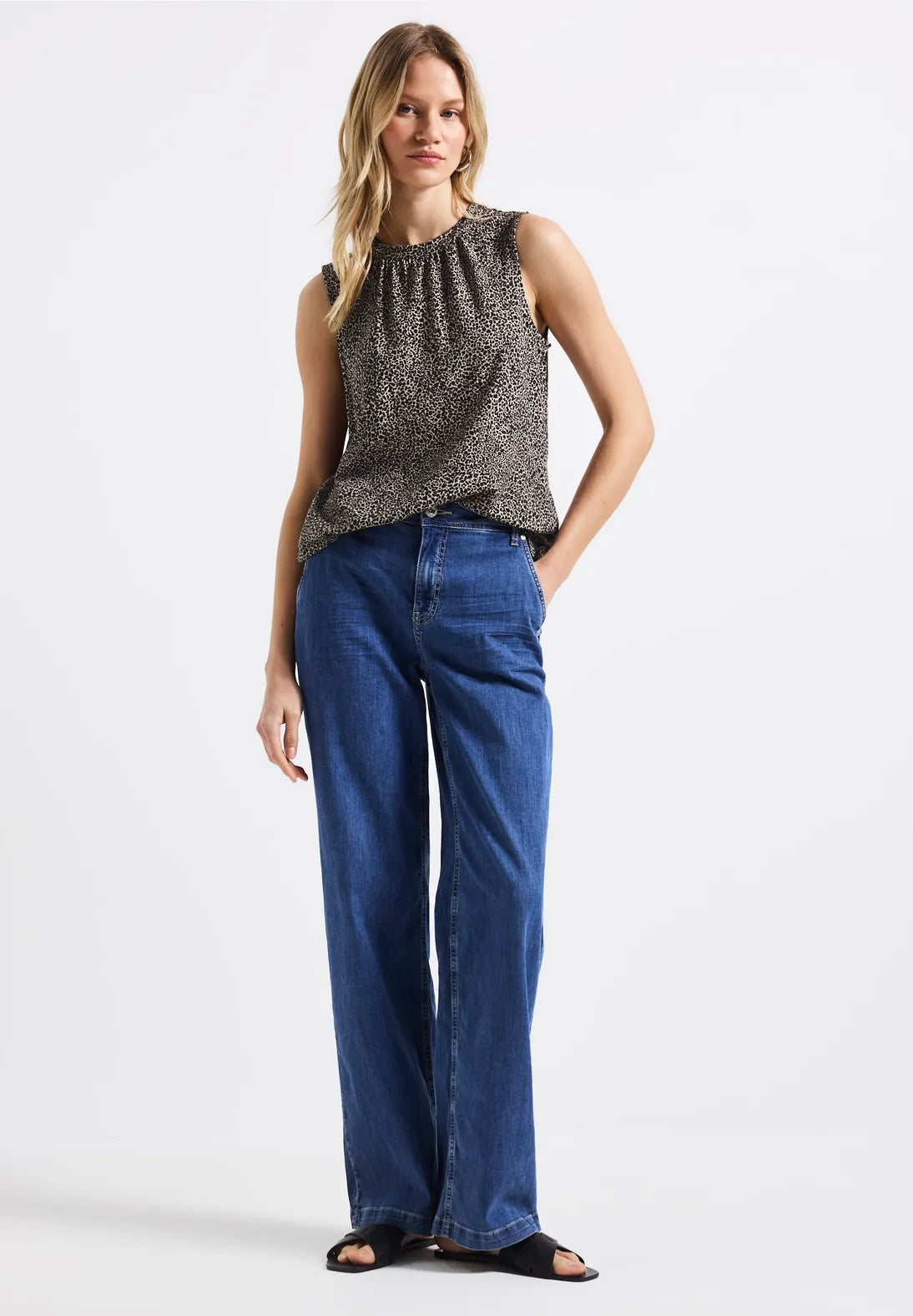 STREET ONE TOP ELASTICO ESTAMPADO ANIMAL PRINT