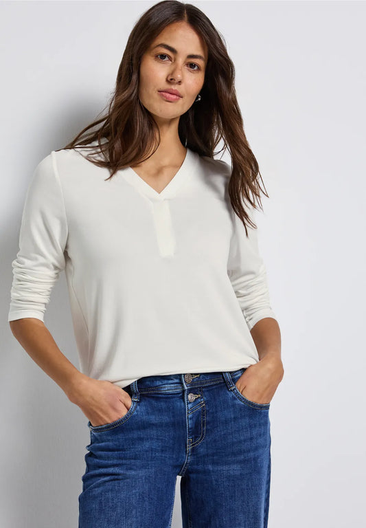 STREET ONE CAMISETA BASICA BLANCA CON ESCOTE EN V