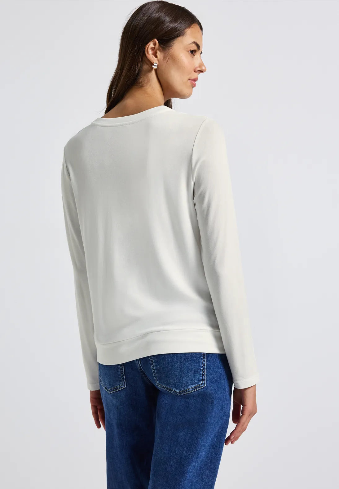 STREET ONE CAMISETA BASICA BLANCA CON ESCOTE EN V