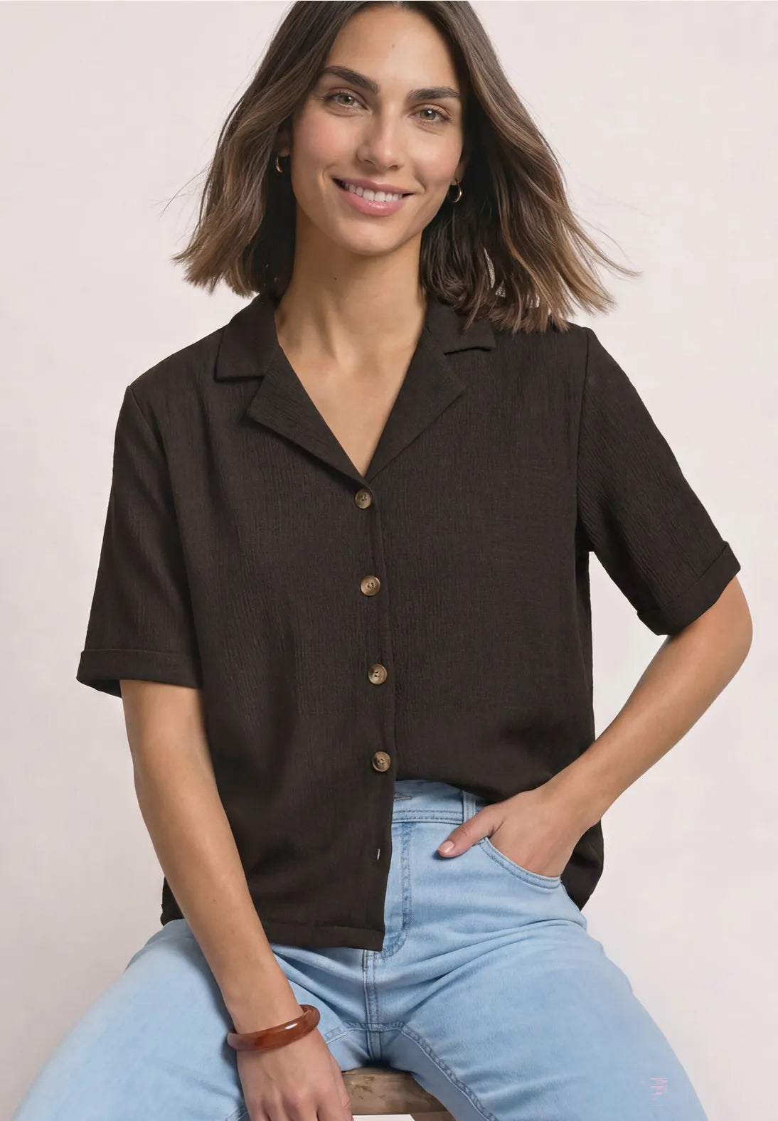 BLUSA CUELLO BOLERA MANGA CORTA STREET ONE