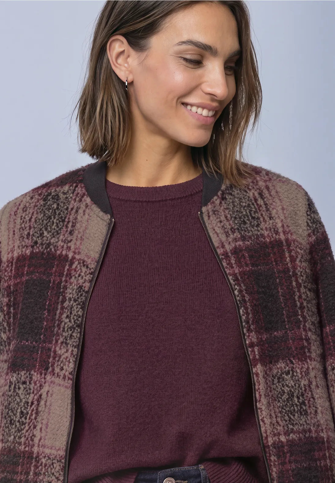 CHAQUETA LIGERA ESTAMPADA A CUADROS STREET ONE