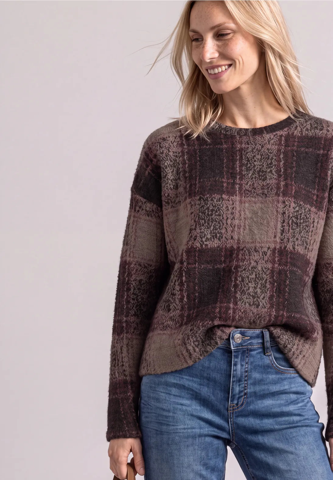 JERSEY DE HILO DE PLUMAS A CUADROS STREET ONE