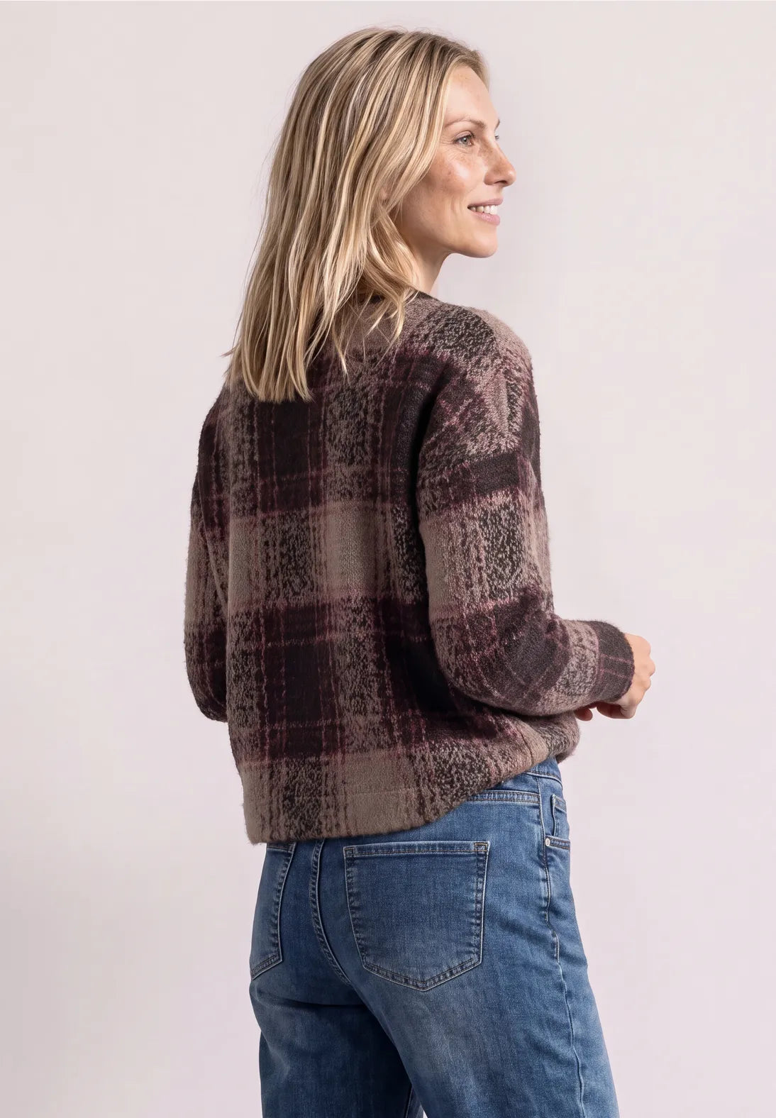 JERSEY DE HILO DE PLUMAS A CUADROS STREET ONE