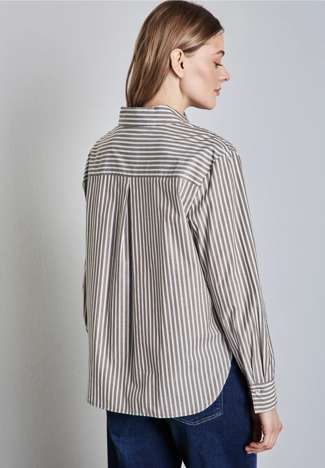 BLUSA A RAYAS CUELLO CAMISERO