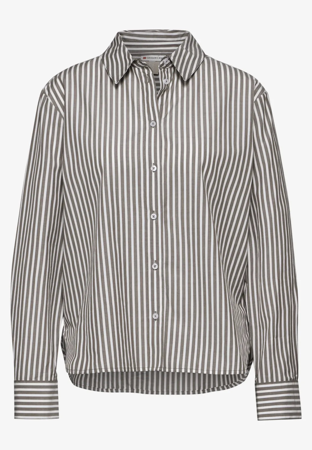 BLUSA A RAYAS CUELLO CAMISERO
