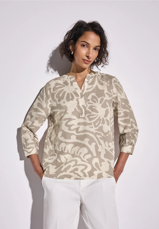 STREET ONE  BLUSA LINO ESTAMPADA