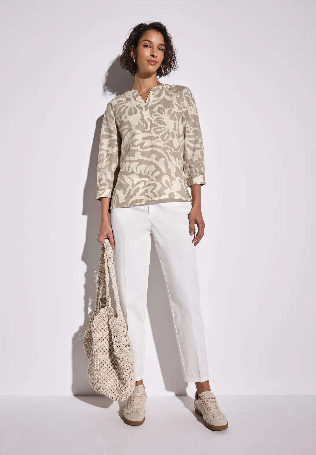 STREET ONE  BLUSA LINO ESTAMPADA