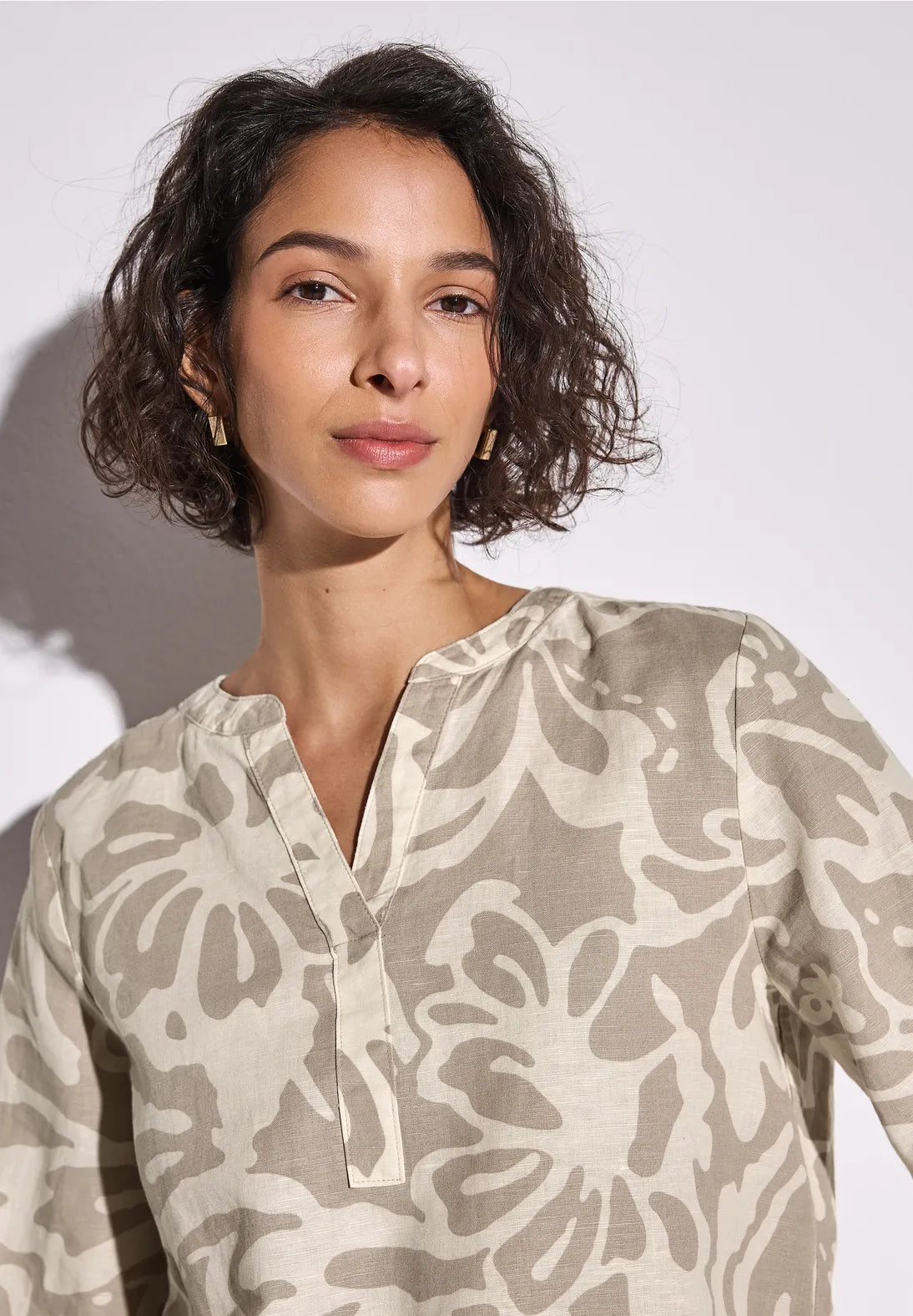 STREET ONE  BLUSA LINO ESTAMPADA