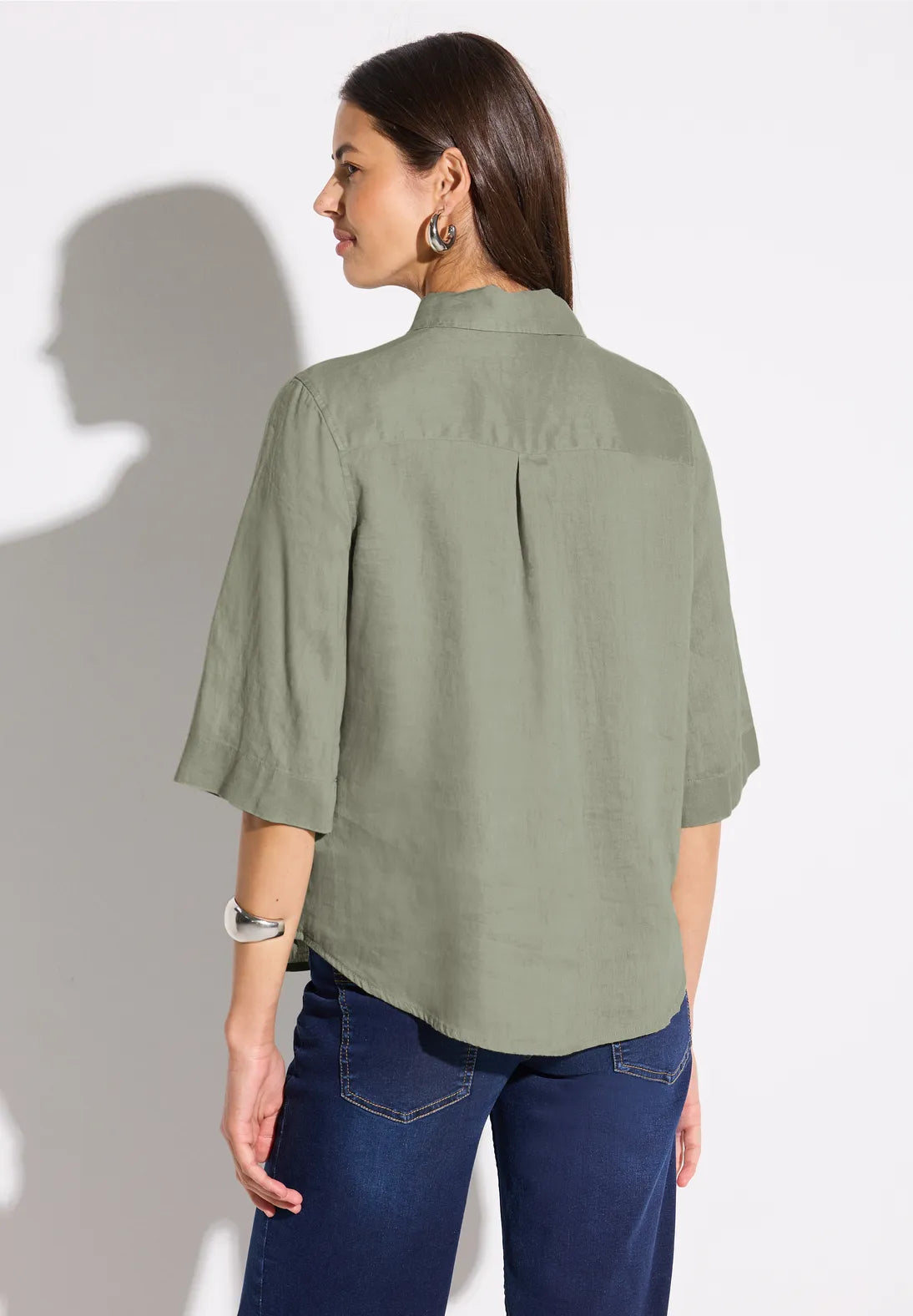 STREET ONE  BLUSA LINO VERDE