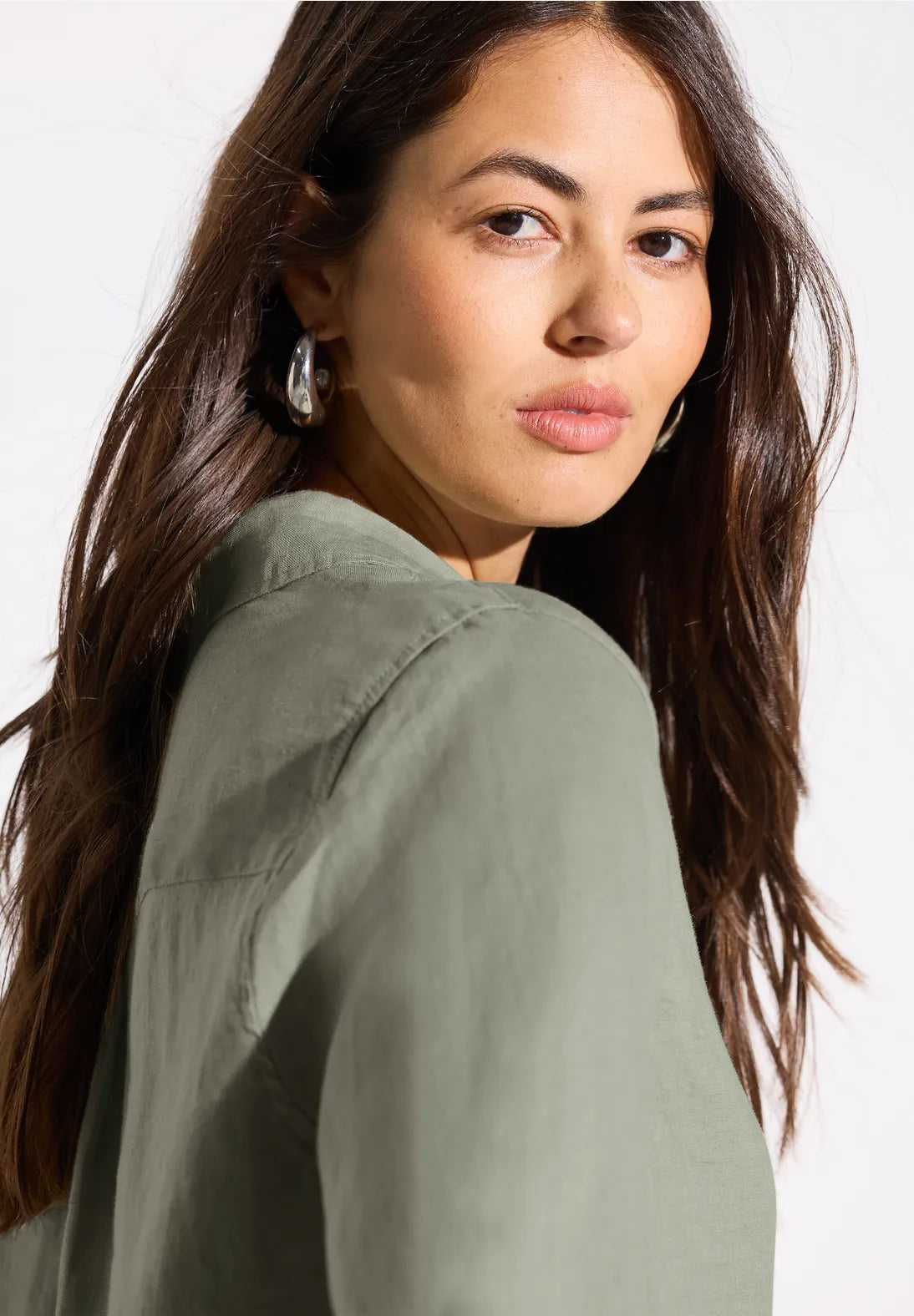 STREET ONE  BLUSA LINO VERDE