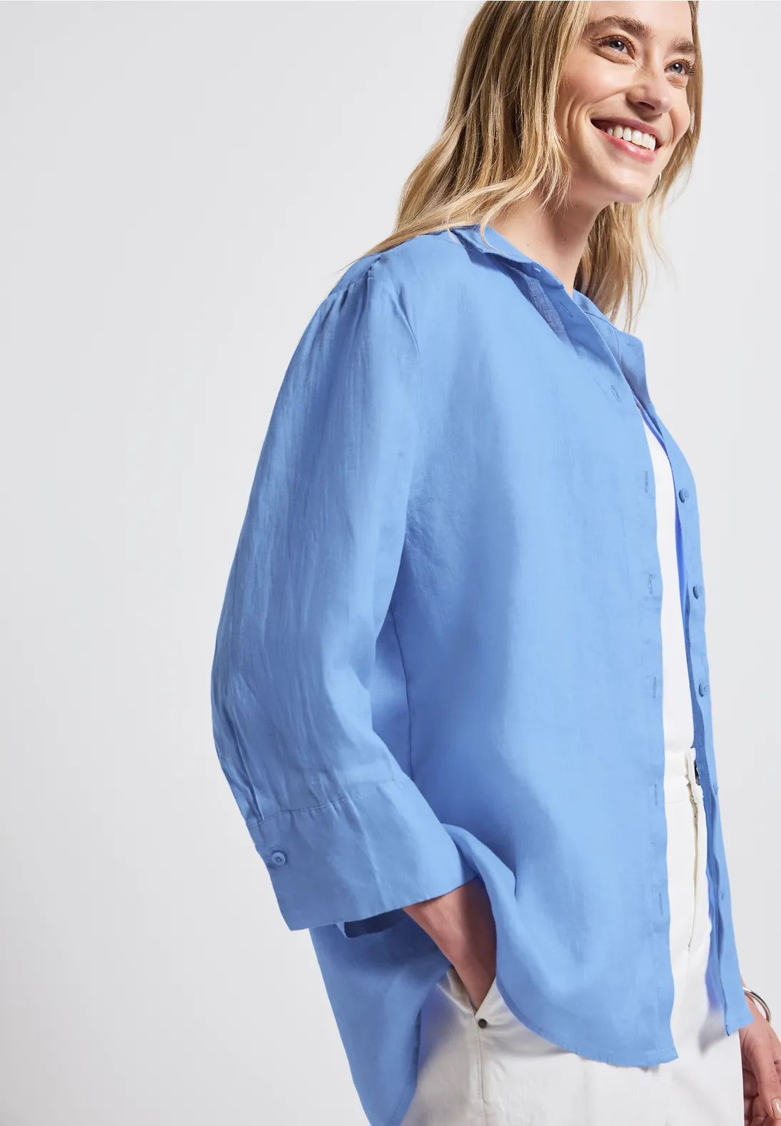 STREET ONE BLUSA LINO AZUL