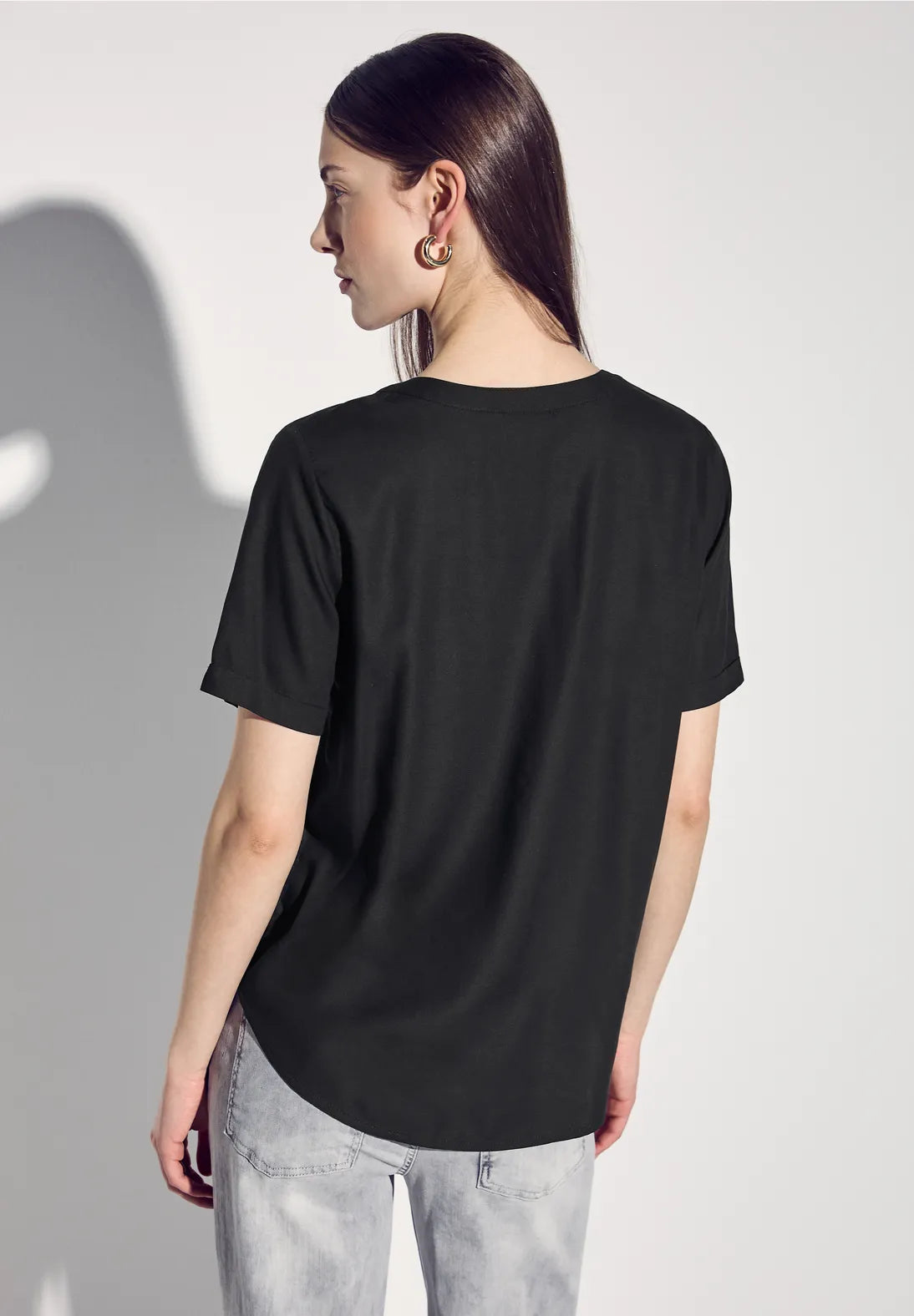 STREET ONE BLUSA BASICA CUELLO PICO