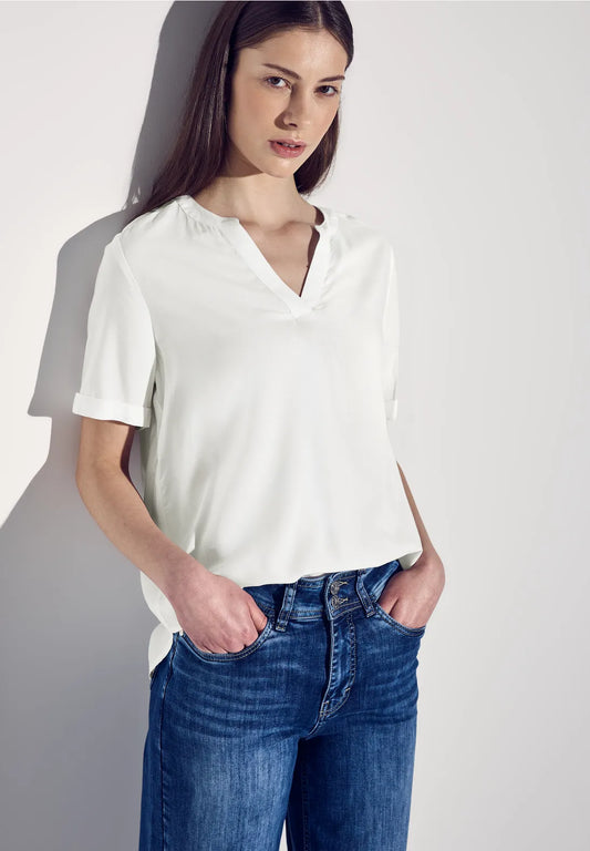 STREET ONE BLUSA BASICA CUELLO PICO