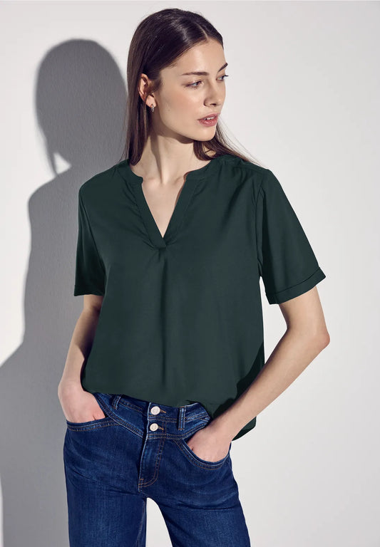 STREET ONE BLUSA BASICA CUELLO PICO