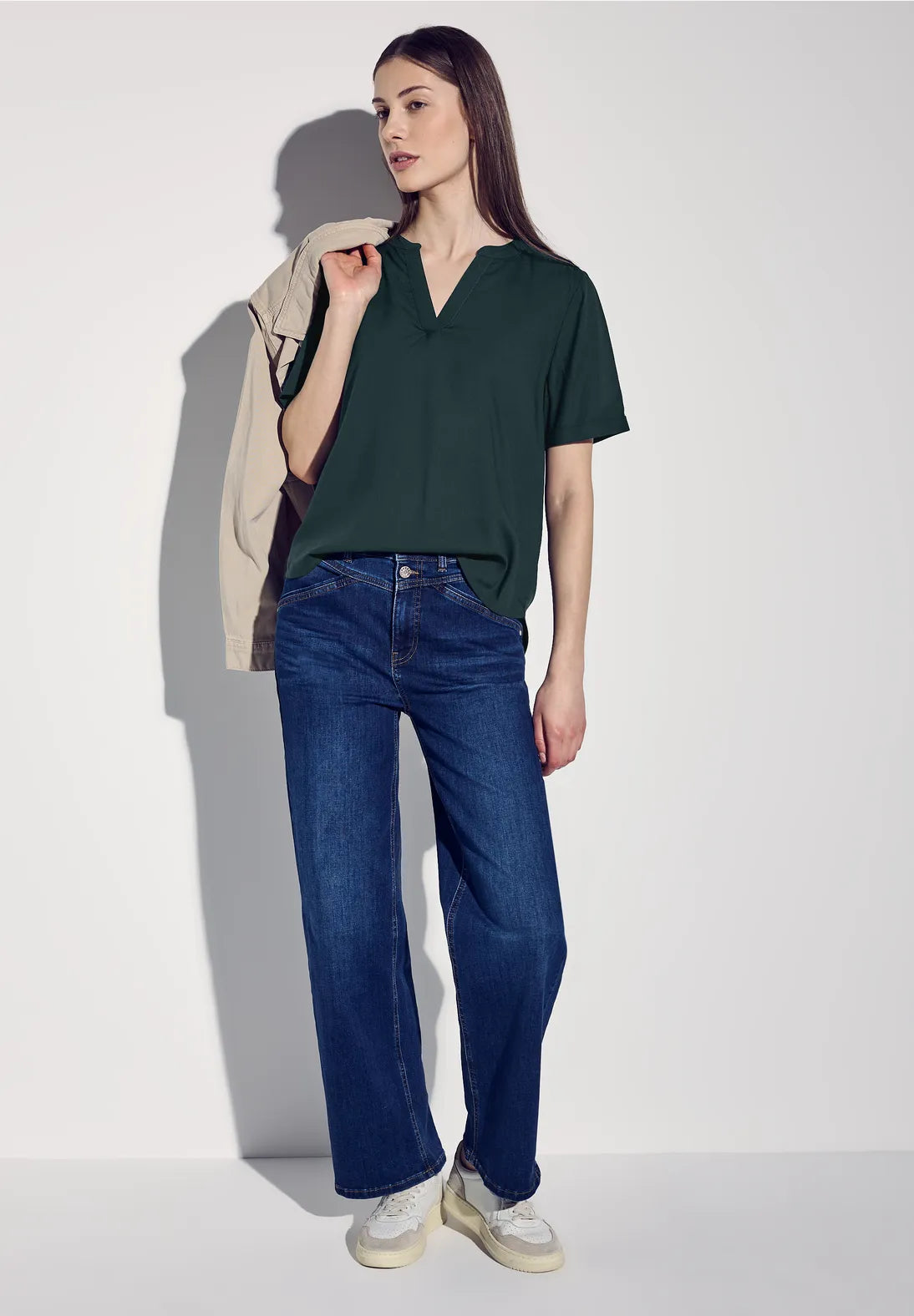 STREET ONE BLUSA BASICA CUELLO PICO