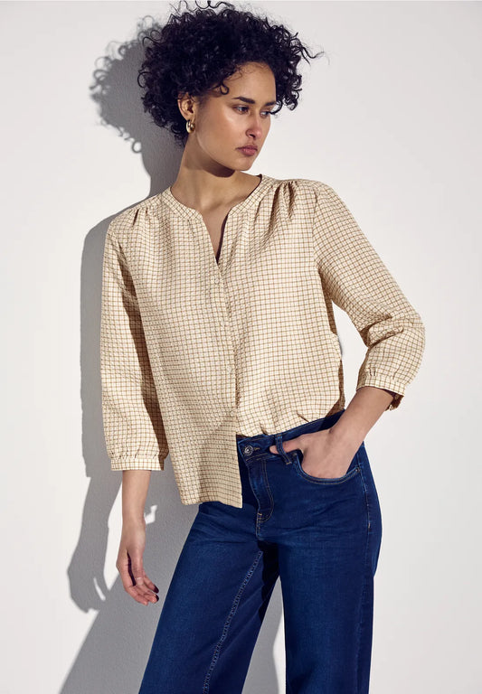 STREET ONE BLUSA A CUADROS MANGA 3/4