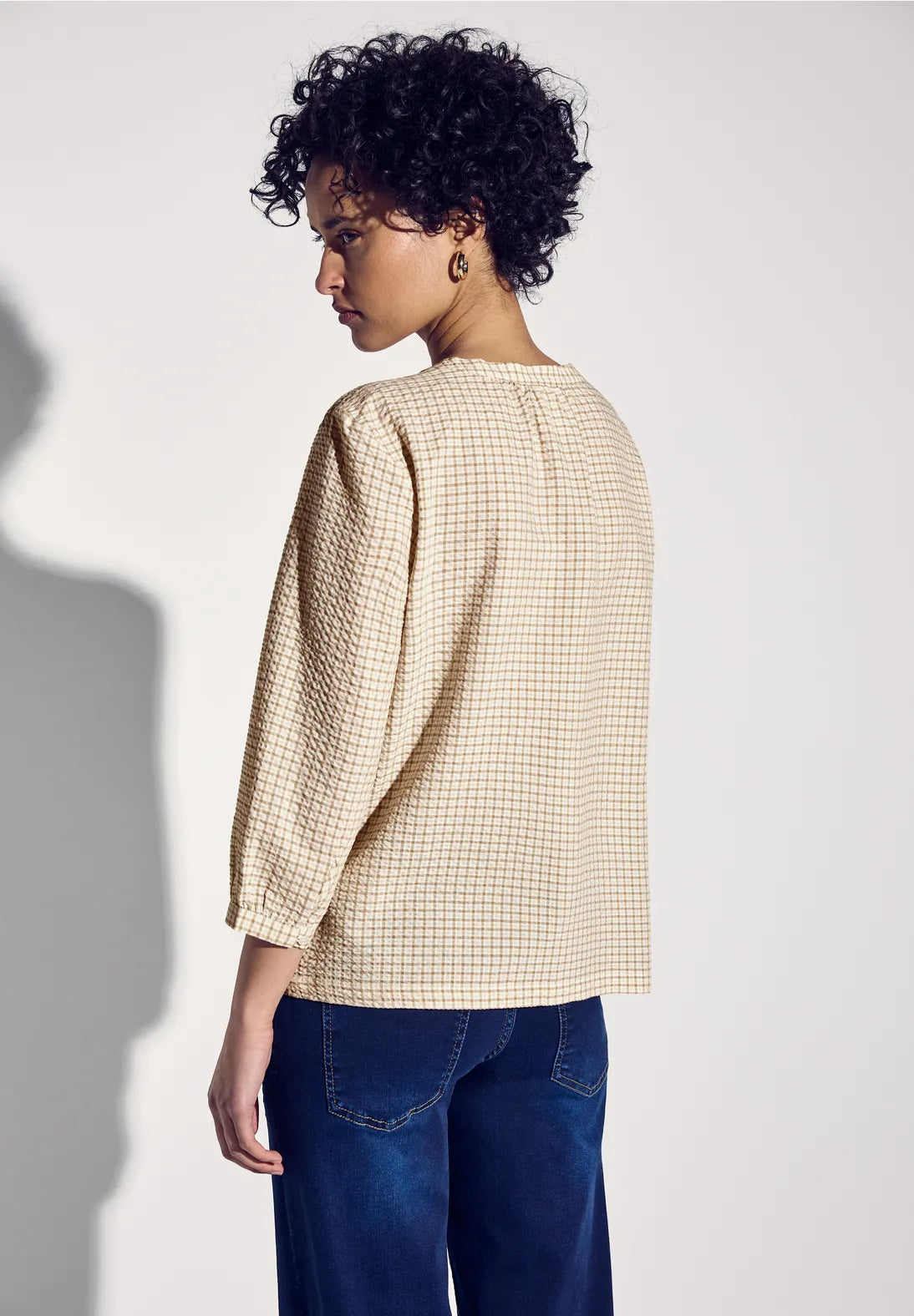 STREET ONE BLUSA A CUADROS MANGA 3/4