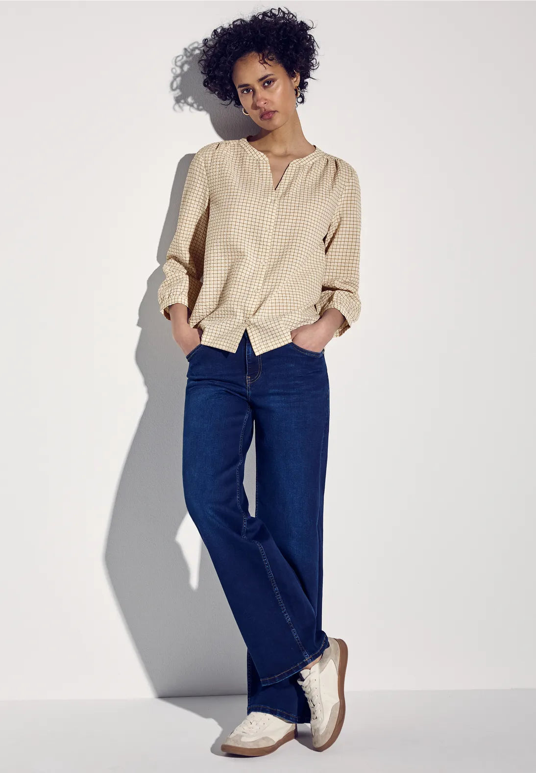 STREET ONE BLUSA A CUADROS MANGA 3/4
