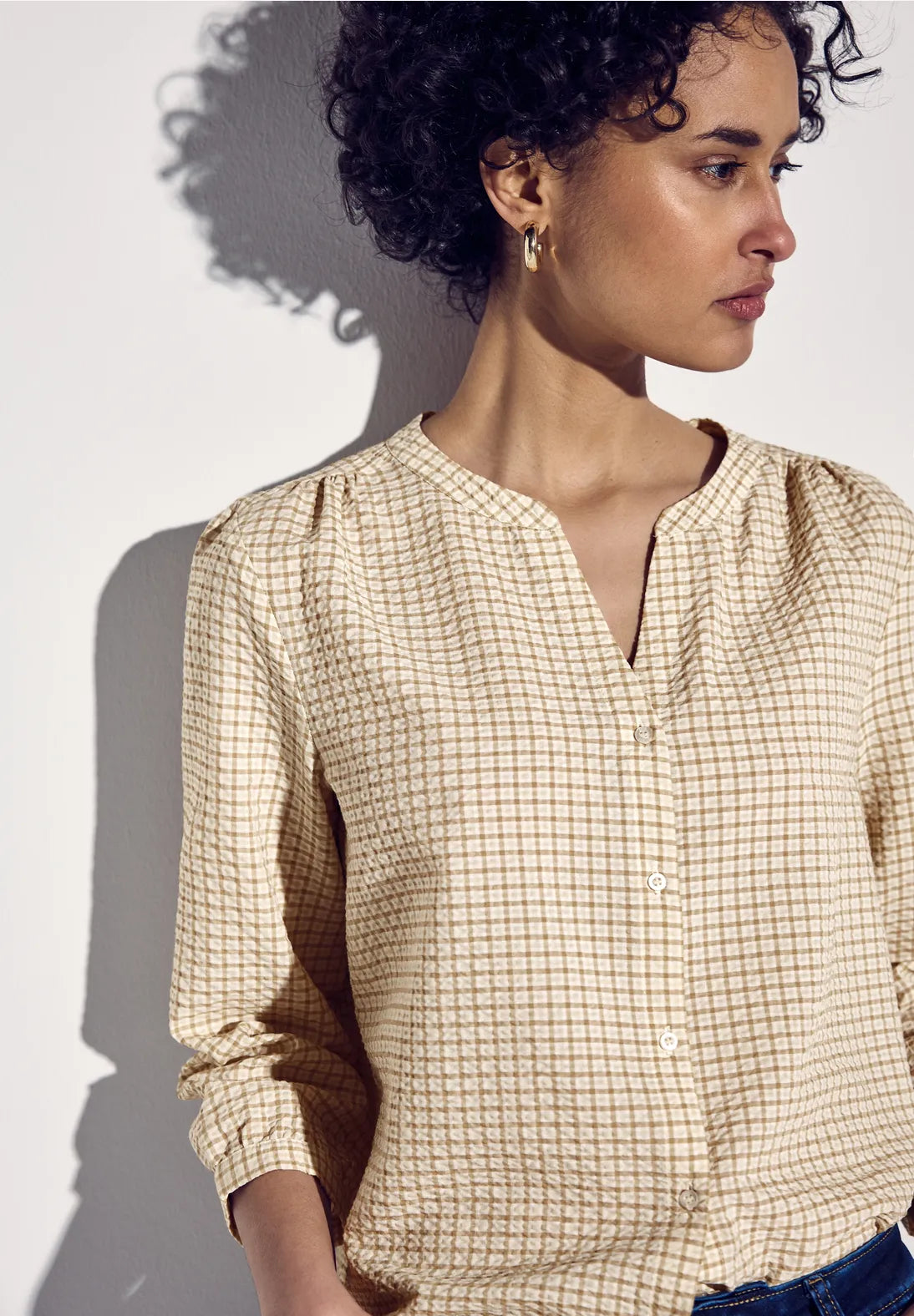 STREET ONE BLUSA A CUADROS MANGA 3/4