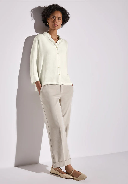 STREET ONE BLUSA BLANCA ARRUGADA CAMISERA