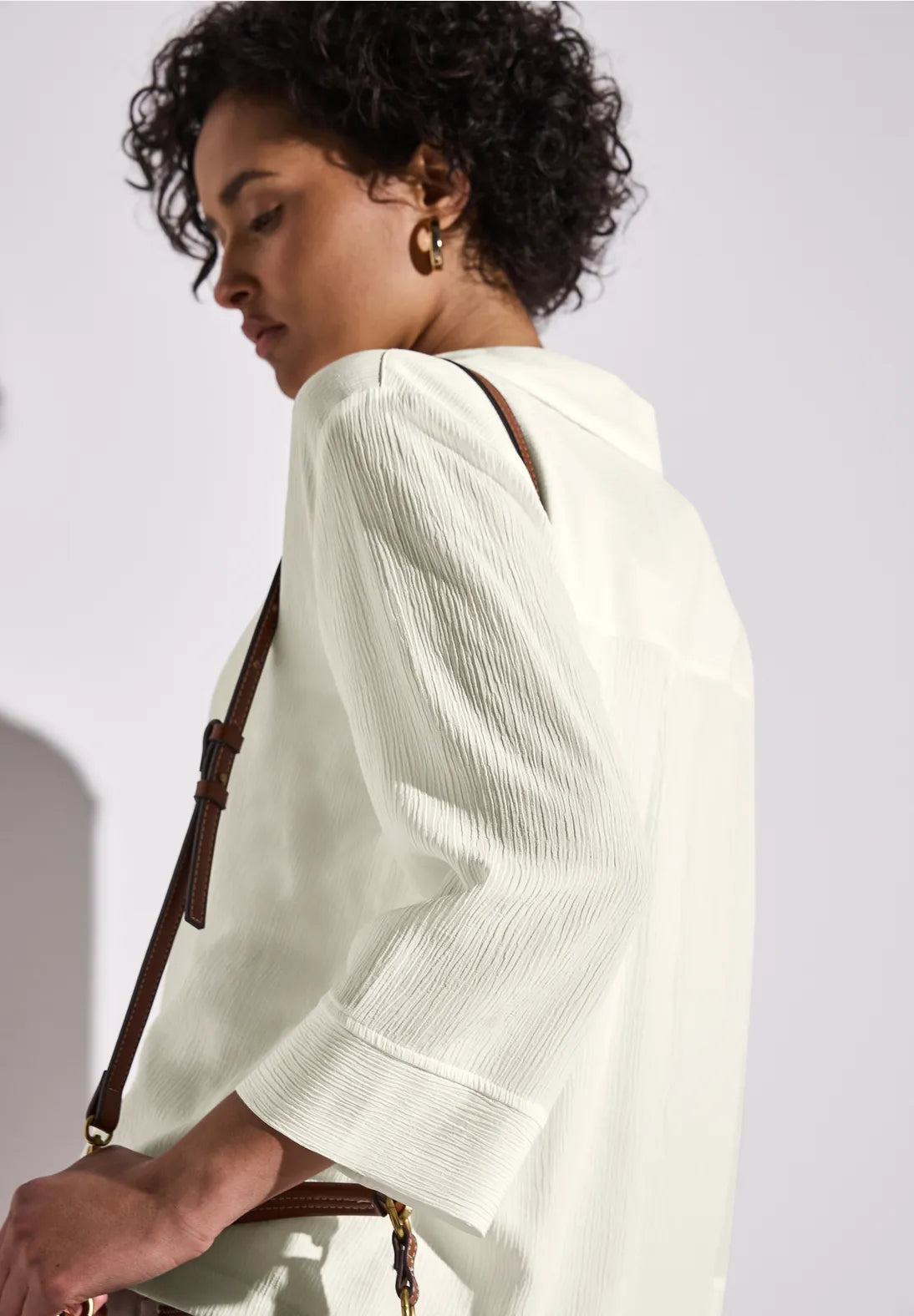 STREET ONE BLUSA BLANCA ARRUGADA CAMISERA
