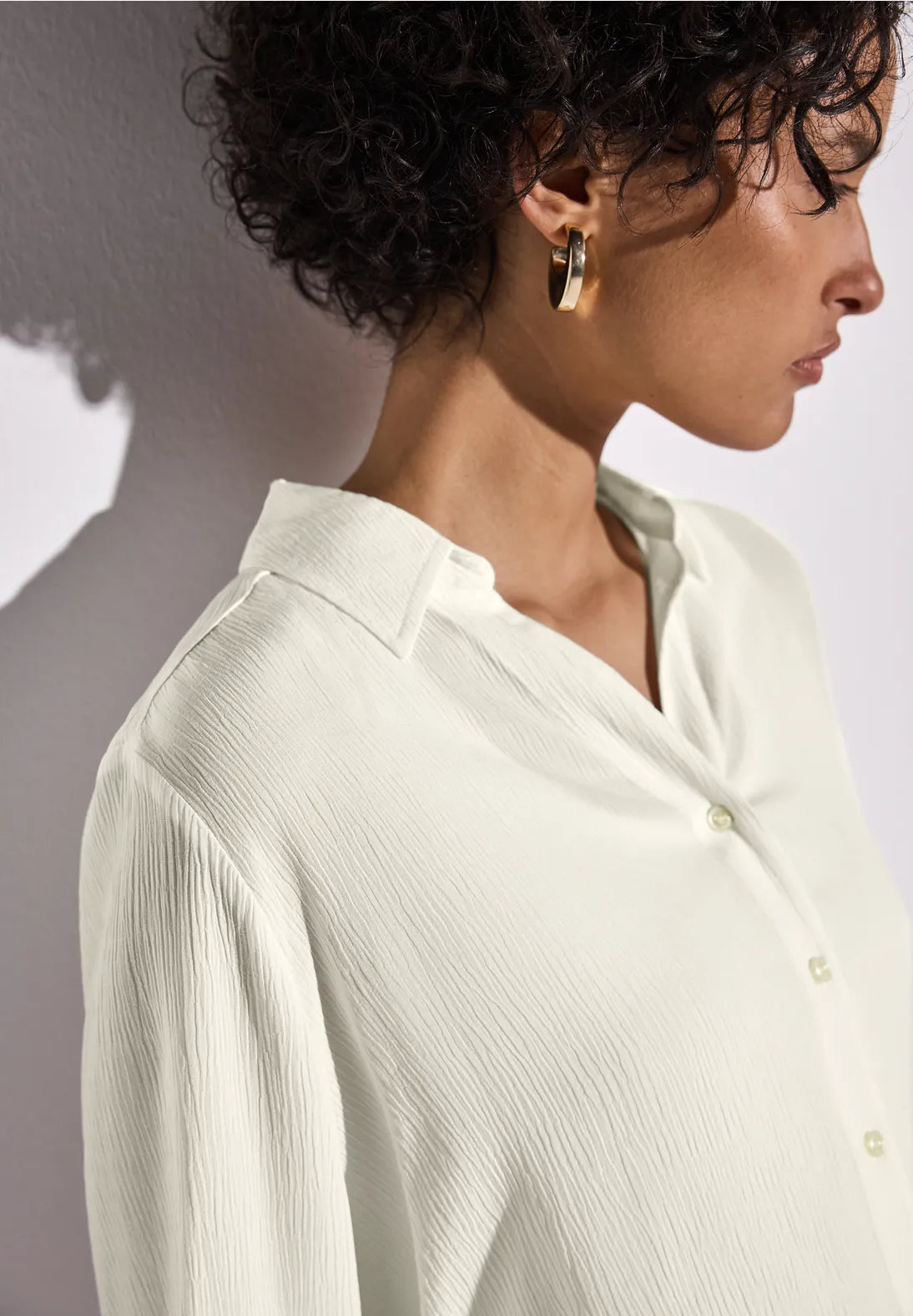 STREET ONE BLUSA BLANCA ARRUGADA CAMISERA