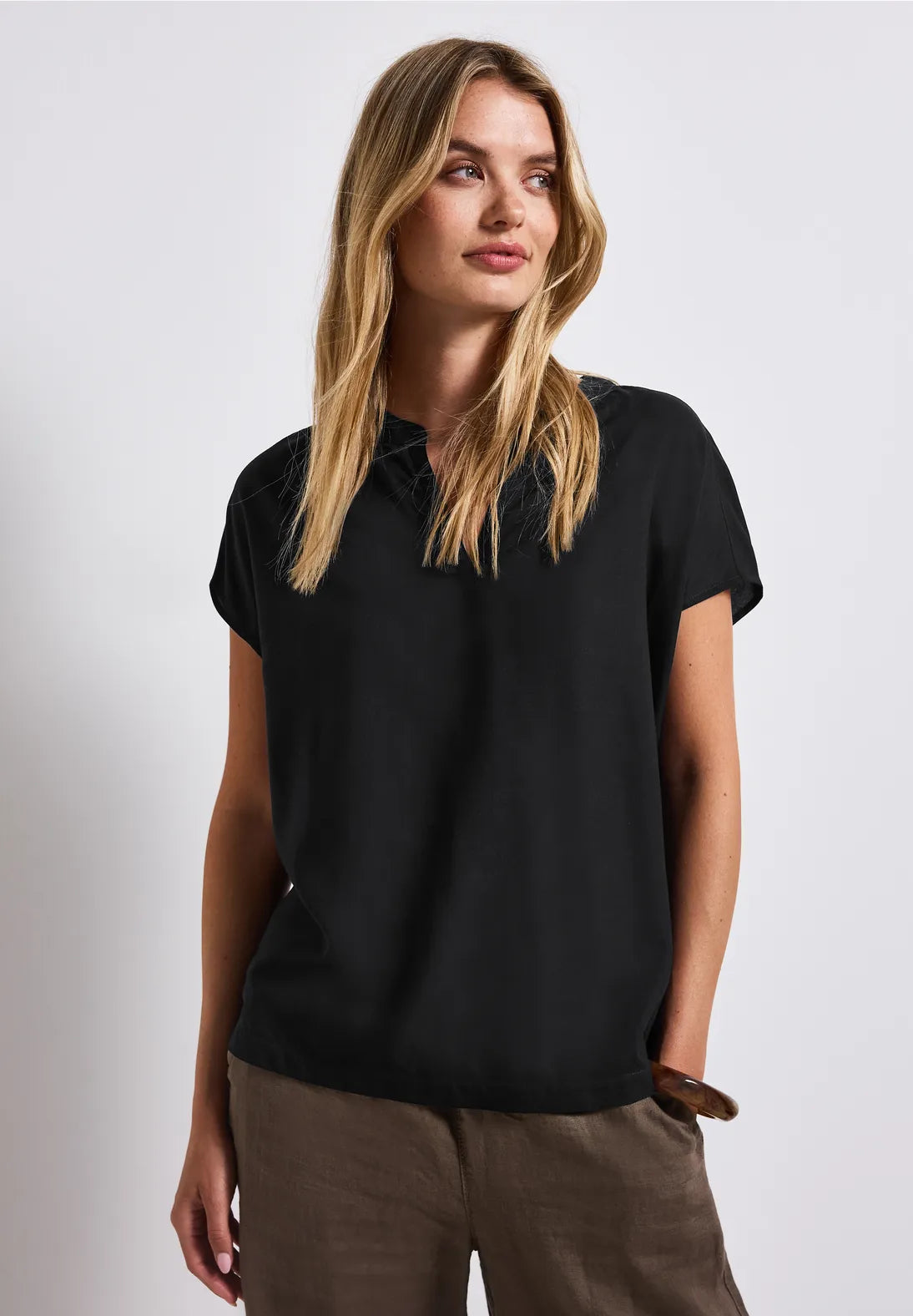 STREET ONE BLUSA MANGA CORTA CUELLO V