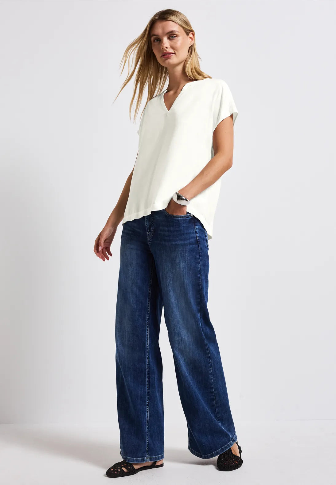 STREET ONE BLUSA MANGA CORTA CUELLO V
