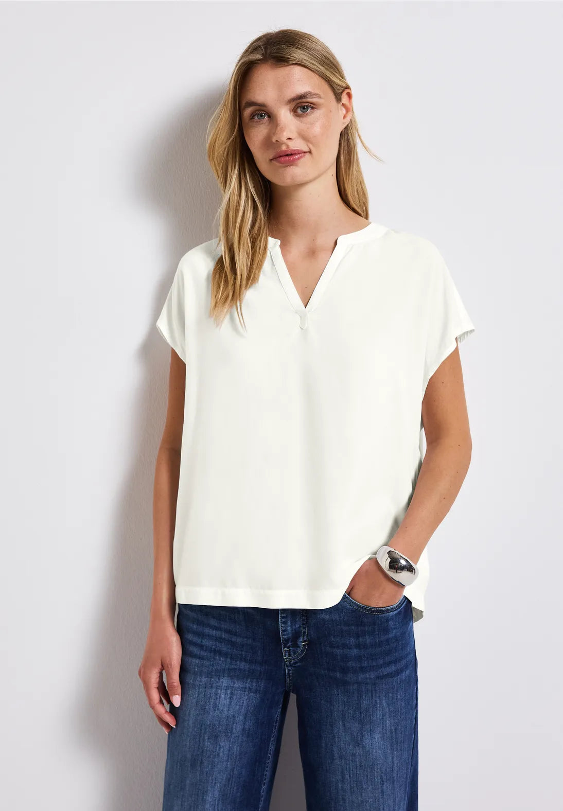STREET ONE BLUSA MANGA CORTA CUELLO V