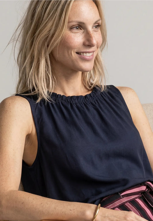 BLUSA DE TIRANTES AZUL DE VISCOSA STREET ONE