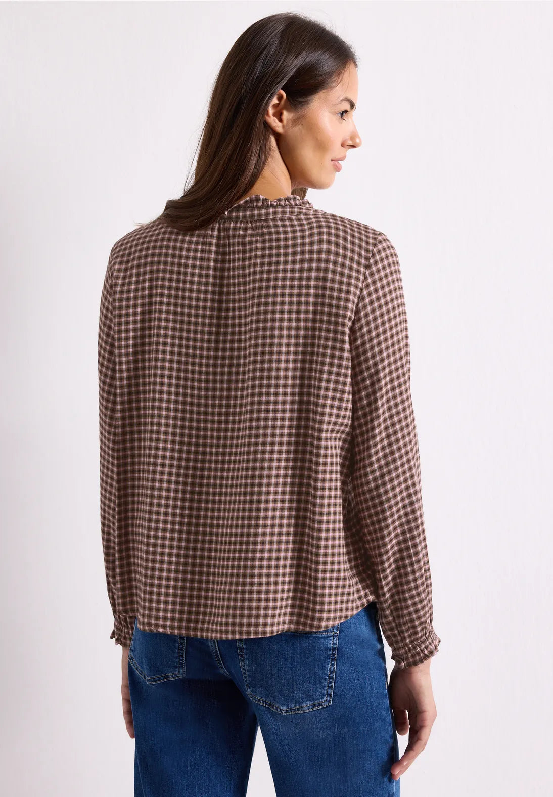 BLUSA CUELLO REDONDO ESTAMPADO A CUADROS STREET ONE
