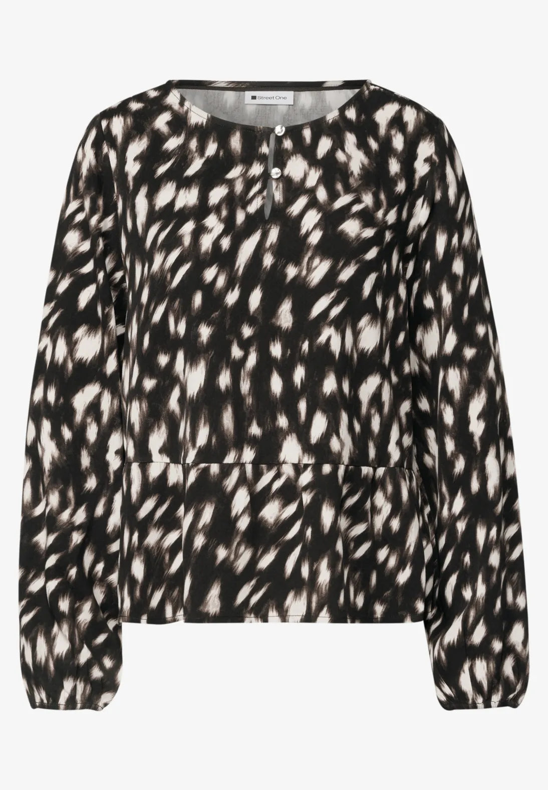Blusa estampada cuello redondo. Espritcalafell