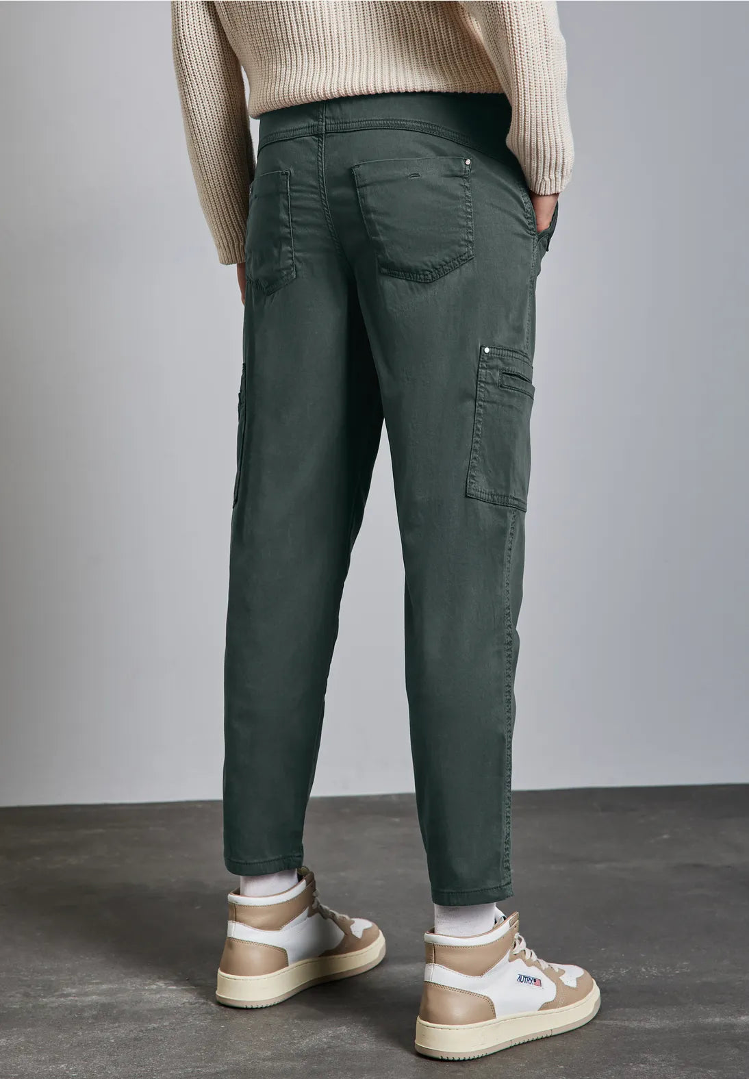 STREET ONE PANTALONES DE CARGO KAKI CINTURA ELASTICA