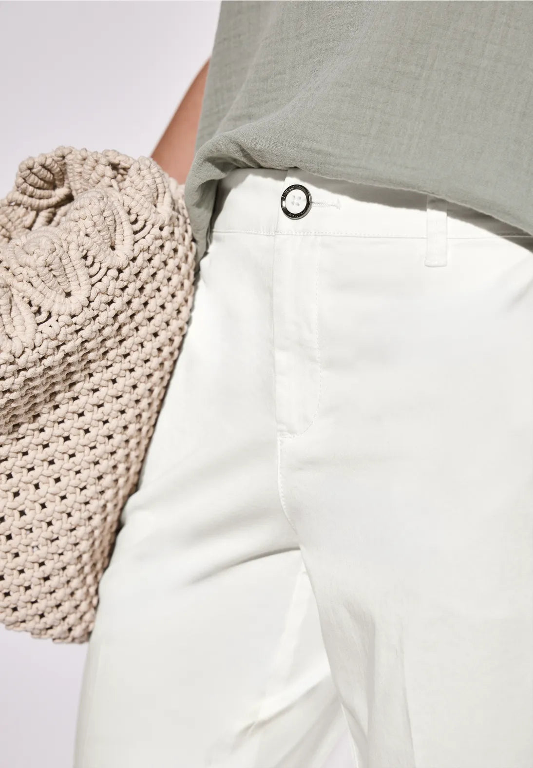 STREET ONE  PANTALON CHINO BLANCO ELASTICO