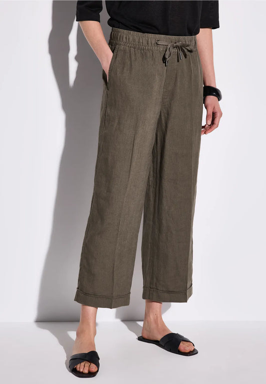 STREET ONE PANTALON DE LINO CON AJUSTE EN CINTURA