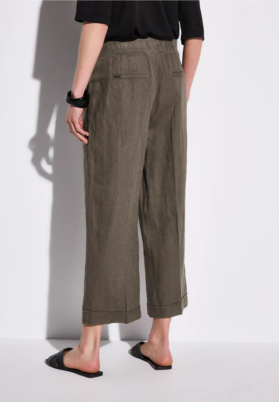 STREET ONE PANTALON DE LINO CON AJUSTE EN CINTURA