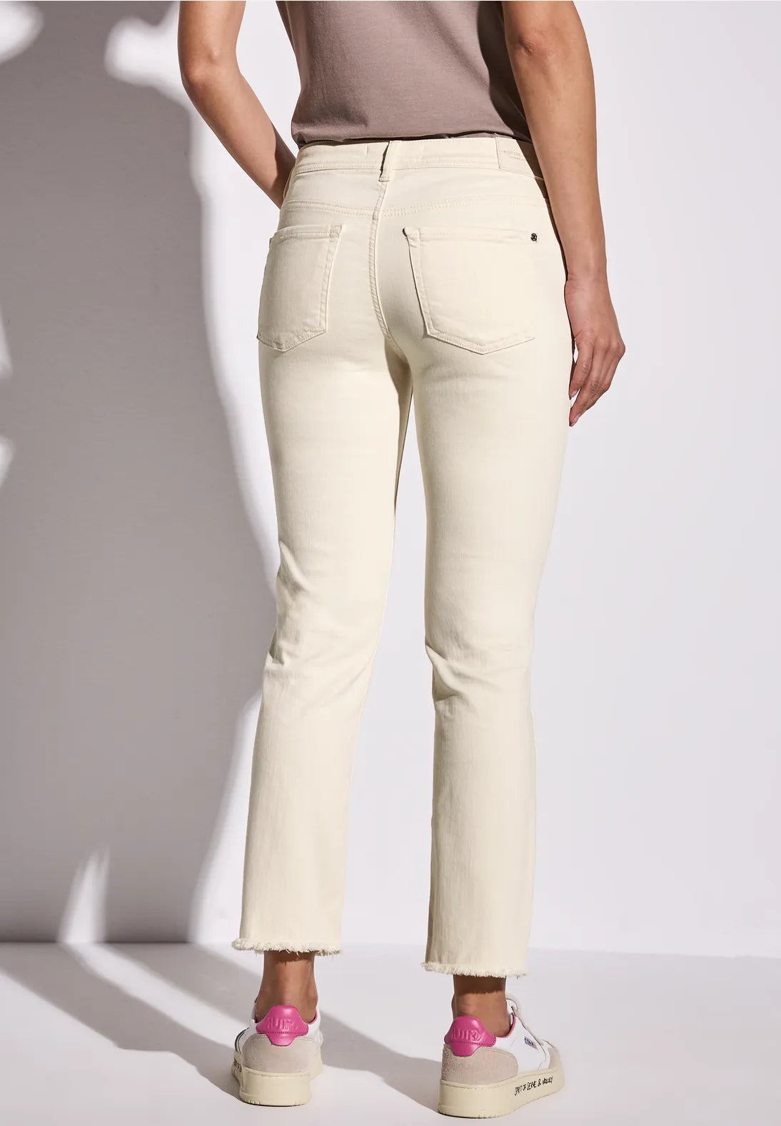 STREET ONE  PANTALON TEJANO BEIGE ELASTICO